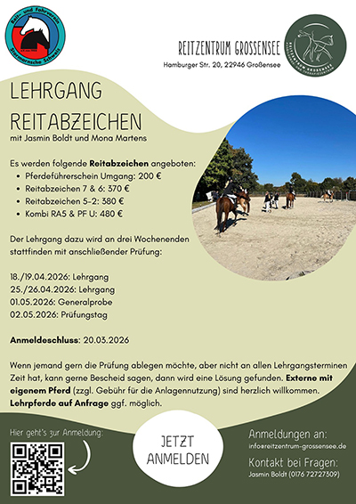 Reitabzeichen machen im Reitzentrum Großensee